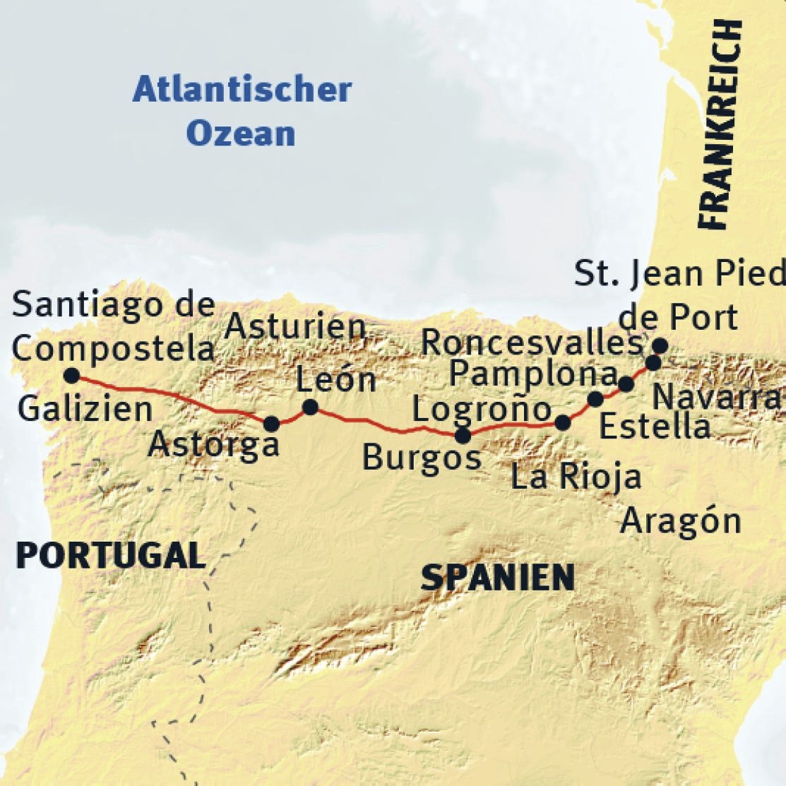 Zu Fuss auf dem Jakobsweg | Reise #9463 - Jakobsweg Saint Jean Pied De Port Bis Santiago De Compostela